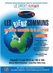 Les biens communs – Conférence-débat le 11 mai 2019 à 14h